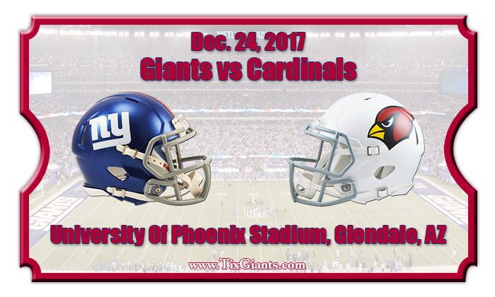 New York Giants vs Arizona Cardinals Football Tickets | Dec. 24, 2017