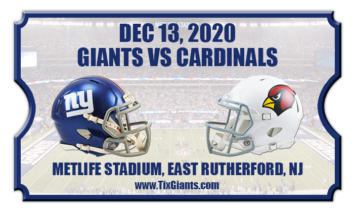 New York Giants vs Arizona Cardinals Football Tickets | 12/13/20